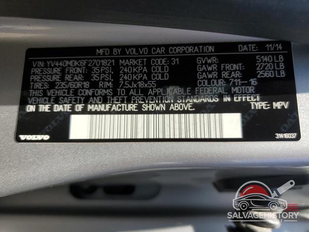YV440MDK6F2701821 2015 VOLVO XC60 photo no. 12