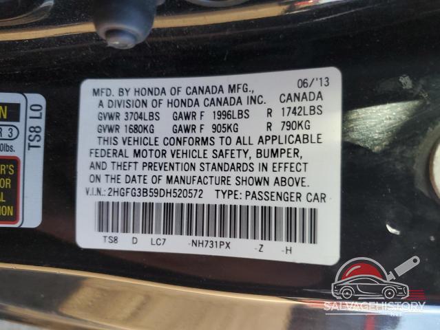 2HGFG3B59DH520572 2013 HONDA CIVIC photo no. 12