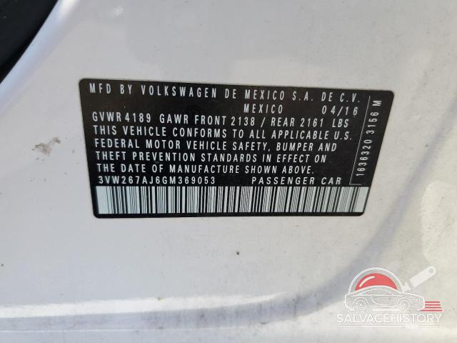 3VW267AJ6GM369053 2016 VOLKSWAGEN JETTA photo no. 12
