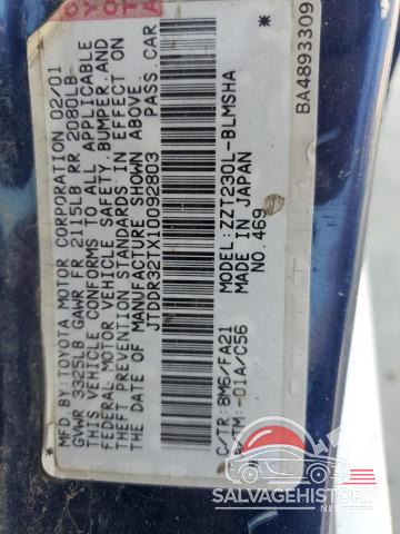 JTDDR32TX10092803 2001 TOYOTA CELICA photo no. 12