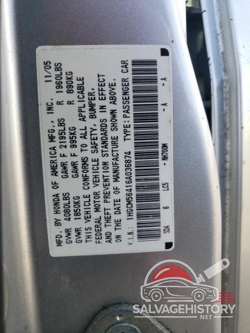 1HGCM56416A036874 2006 HONDA ACCORD photo no. 12