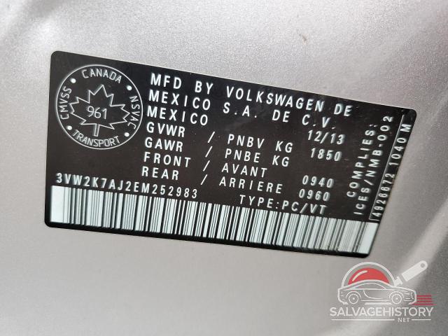 3VW2K7AJ2EM252983 2014 VOLKSWAGEN JETTA photo no. 12