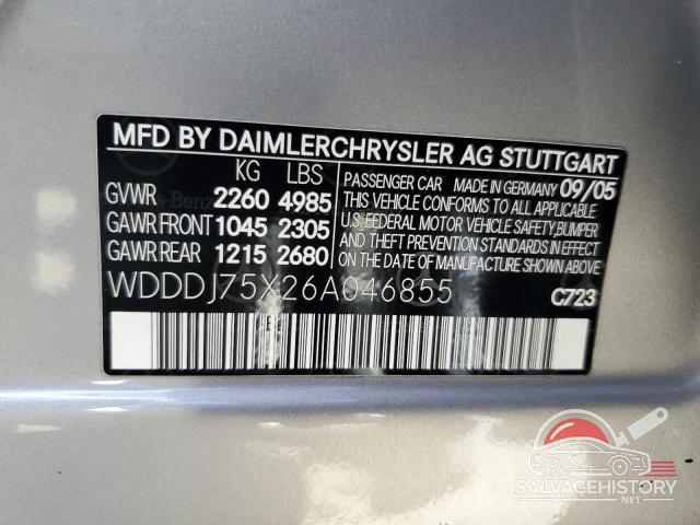 WDDDJ75X26A046855 2006 MERCEDES-BENZ CLC-CLASS photo no. 12