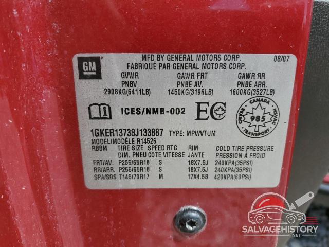 1GKER13738J133887 2008 GMC ACADIA photo no. 13