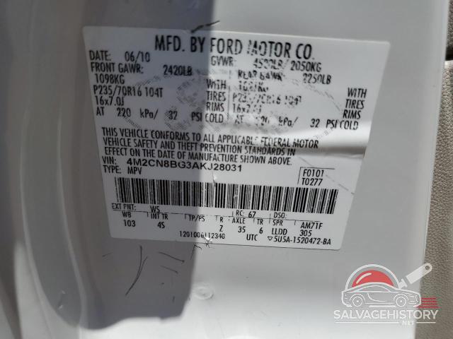 4M2CN8BG3AKJ28031 2010 MERCURY MARINER photo no. 12