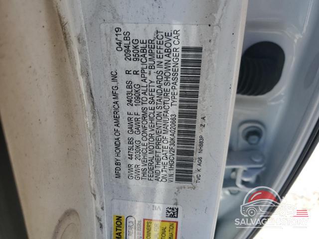 1HGCV2F30KA020663 2019 HONDA ACCORD photo no. 12