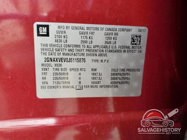 2GNAXVEV0J6115876 2018 CHEVROLET EQUINOX photo no. 14