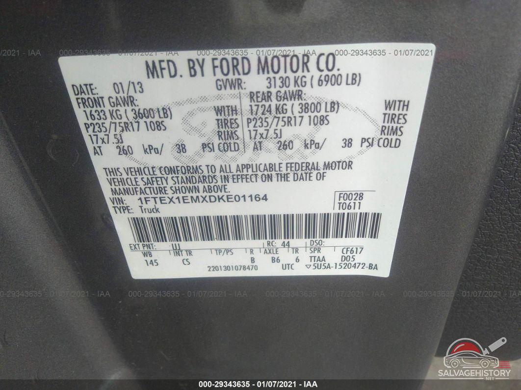 1FTEX1EMXDKE01164 2013 FORD F-150 photo no. 9