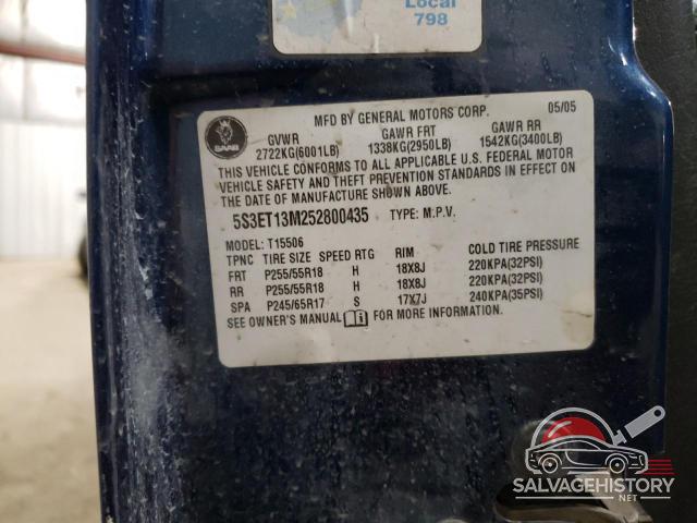 5S3ET13M252800435 2005 SAAB 9 7 photo no. 12