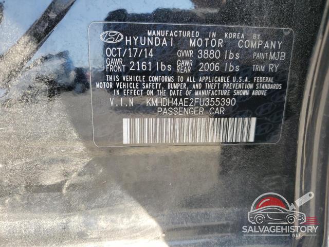 KMHDH4AE2FU355390 2015 HYUNDAI ELANTRA photo no. 12