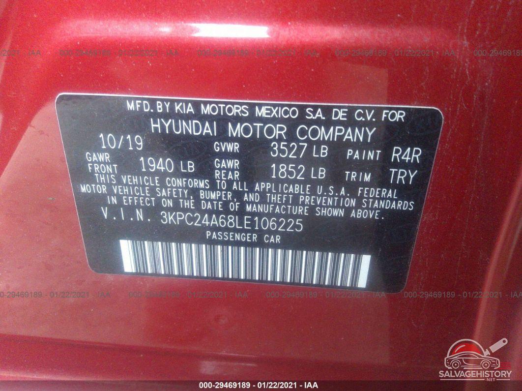 3KPC24A68LE106225 2020 HYUNDAI ACCENT photo no. 9