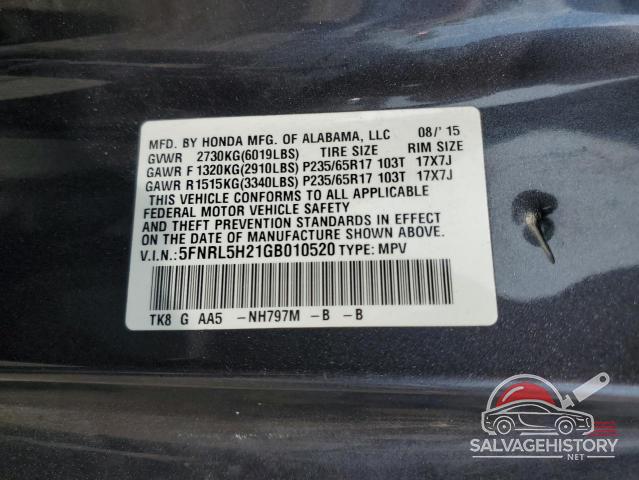 5FNRL5H21GB010520 2016 HONDA All Models photo no. 14