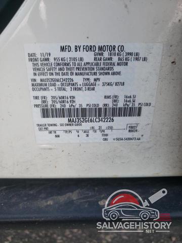 MAJ3S2GE6LC342226 2020 FORD ECOSPORT photo no. 13