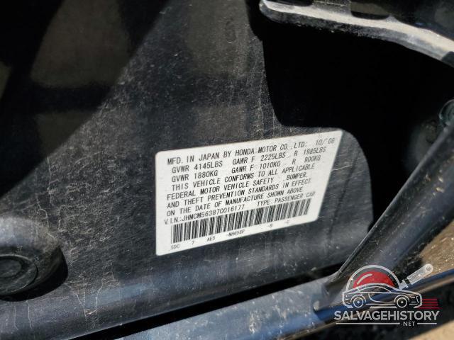JHMCM56387C016177 2007 HONDA ACCORD photo no. 12