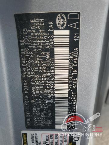 2T1BR32E05C460376 2005 TOYOTA COROLLA photo no. 12
