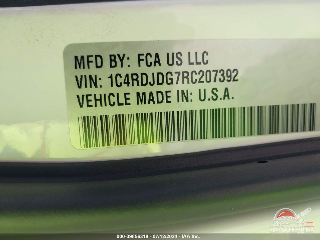 1C4RDJDG7RC207392 2024 DODGE DURANGO photo no. 9