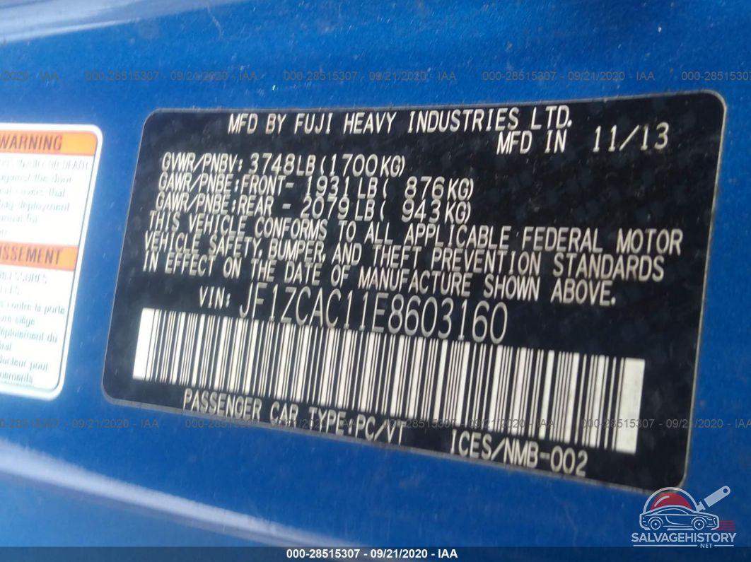 JF1ZCAC11E8603160 2014 SUBARU BRZ photo no. 9