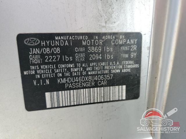 KMHDU46DX8U406357 2008 HYUNDAI ELANTRA photo no. 13