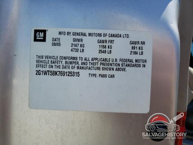 2G1WT58K769125315 2006 CHEVROLET IMPALA photo no. 12