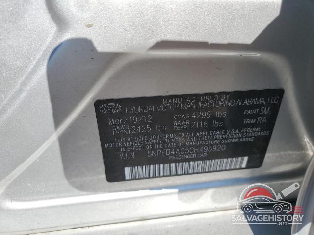 5NPEB4AC5CH495920 2012 HYUNDAI SONATA photo no. 12