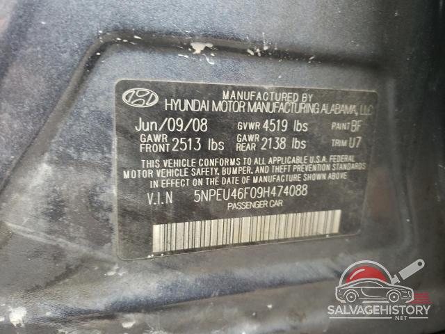 5NPEU46F09H474088 2009 HYUNDAI SONATA photo no. 12