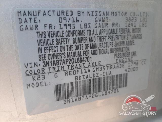 3N1AB7AP2GL684701 2016 NISSAN SENTRA photo no. 13