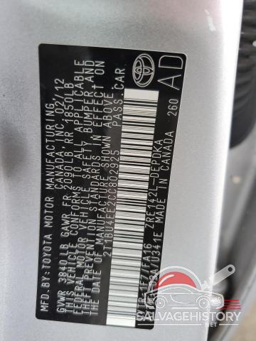 2T1BU4EE2CC802925 2012 TOYOTA COROLLA photo no. 12