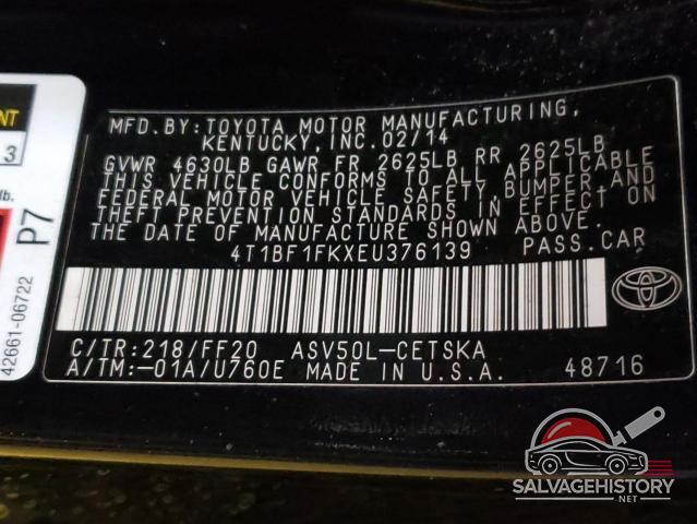 4T1BF1FKXEU376139 2014 TOYOTA CAMRY photo no. 13
