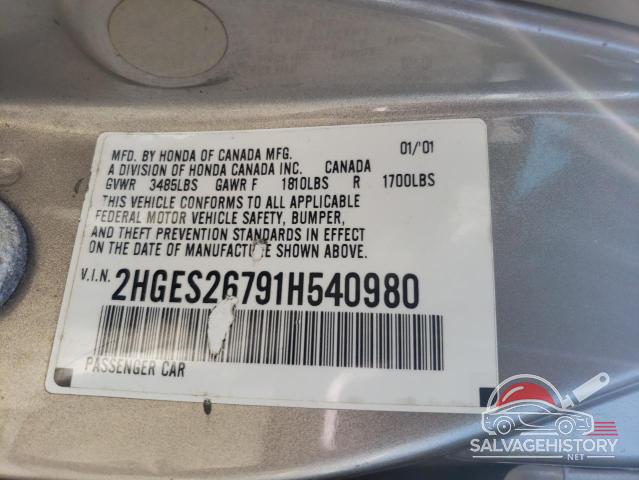 2HGES26791H540980 2001 HONDA CIVIC photo no. 12