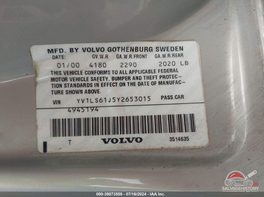 YV1LS61J5Y2653015 2000 VOLVO S70 photo no. 9