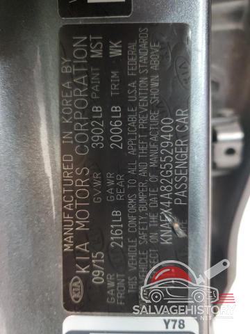 KNAFX4A82G5529400 2016 KIA FORTE photo no. 13