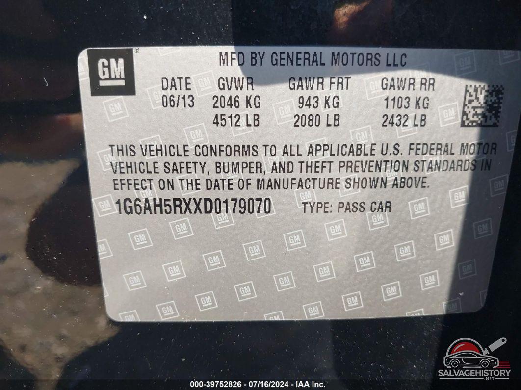 1G6AH5RXXD0179070 2013 CADILLAC ATS photo no. 9