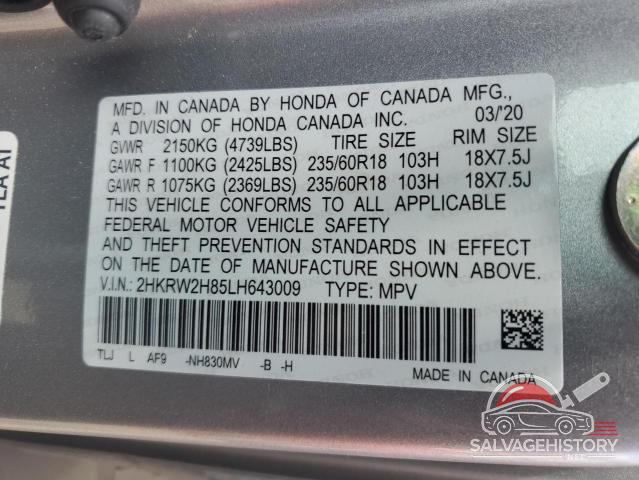 2HKRW2H85LH643009 2020 HONDA CRV photo no. 14