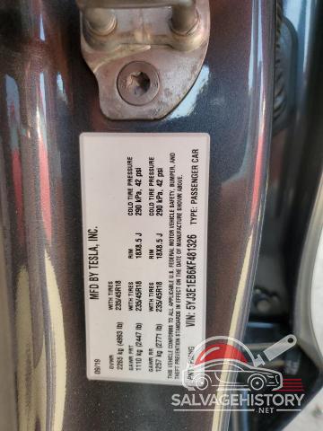 5YJ3E1EB6KF481326 2019 TESLA MODEL 3 photo no. 13