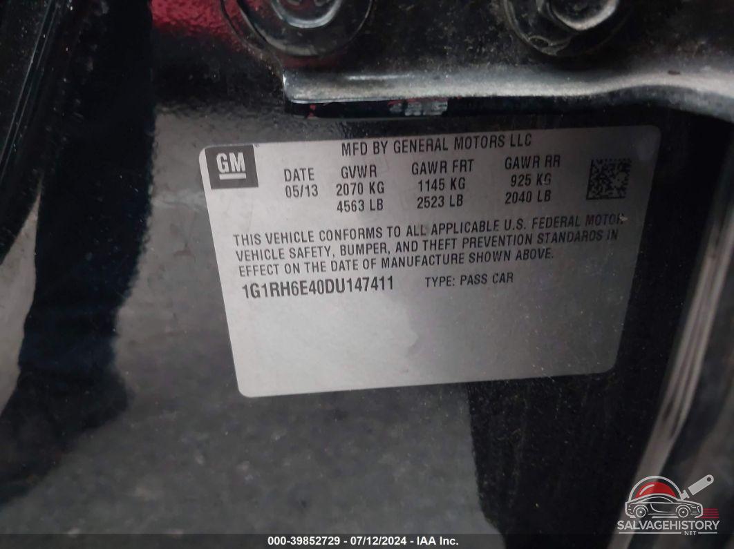 1G1RH6E40DU147411 2013 CHEVROLET VOLT photo no. 9