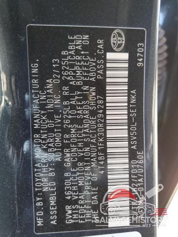 4T4BF1FK3DR294287 2013 TOYOTA CAMRY photo no. 12