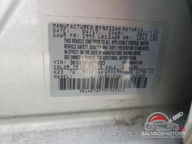 3N1AB7AP7HY319323 2017 NISSAN SENTRA photo no. 12