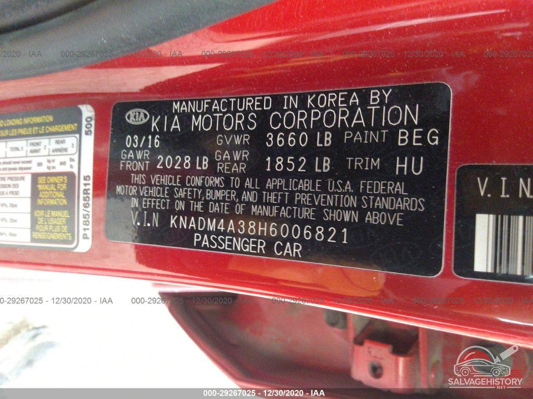 KNADM4A38H6006821 2017 KIA RIO photo no. 9