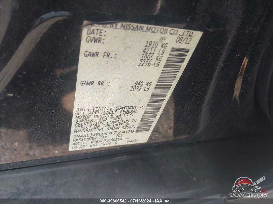 1N4AL3AP6DN422409 2013 NISSAN ALTIMA photo no. 9