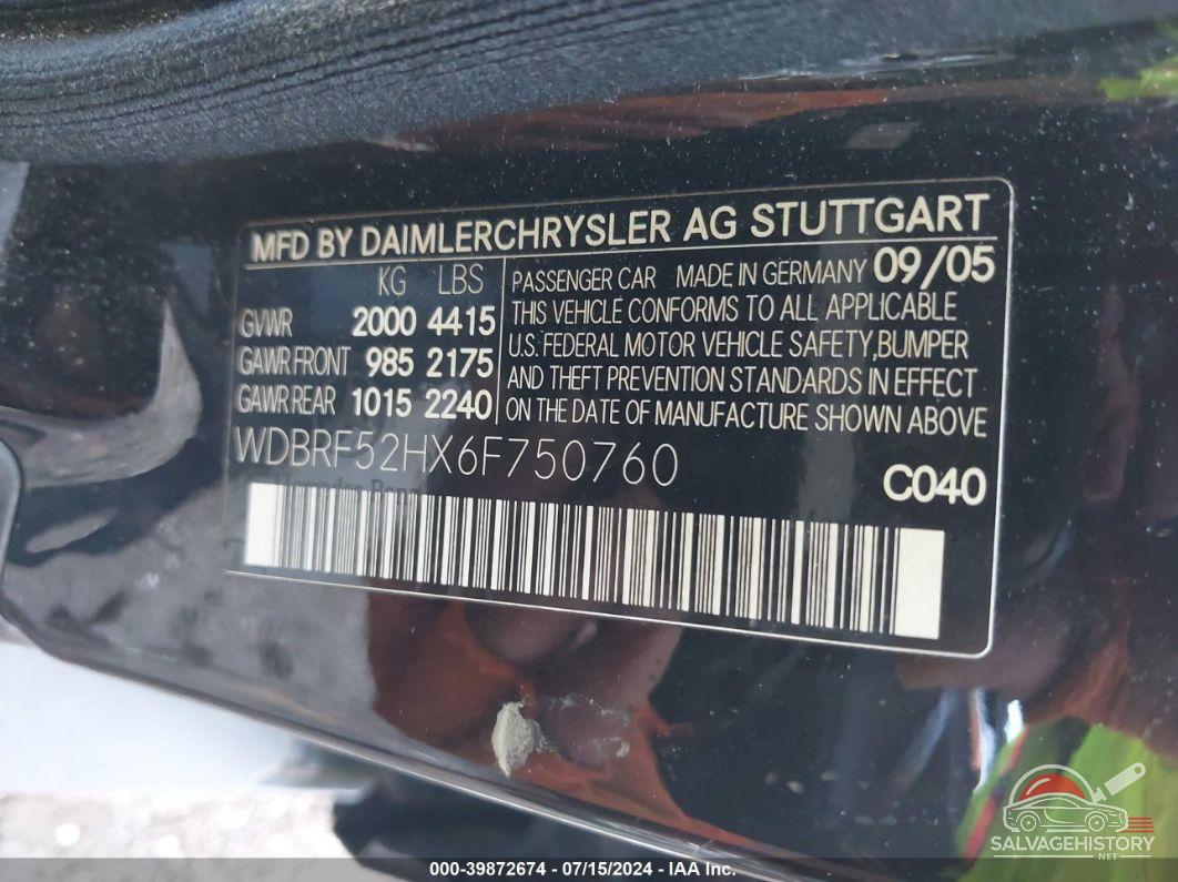 WDBRF52HX6F750760 2006 MERCEDES-BENZ C 230 photo no. 8