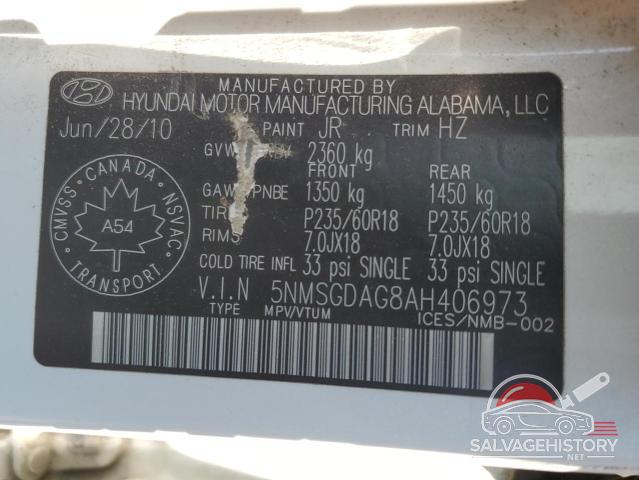 5NMSGDAG8AH406973 2010 HYUNDAI SANTA FE photo no. 13