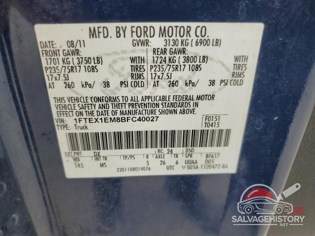1FTEX1EM8BFC40027 2011 FORD F-150 photo no. 12
