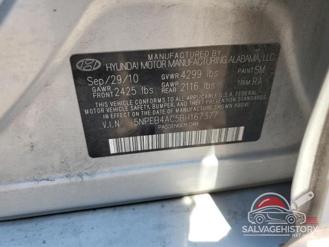 5NPEB4AC5BH167377 2011 HYUNDAI SONATA photo no. 12