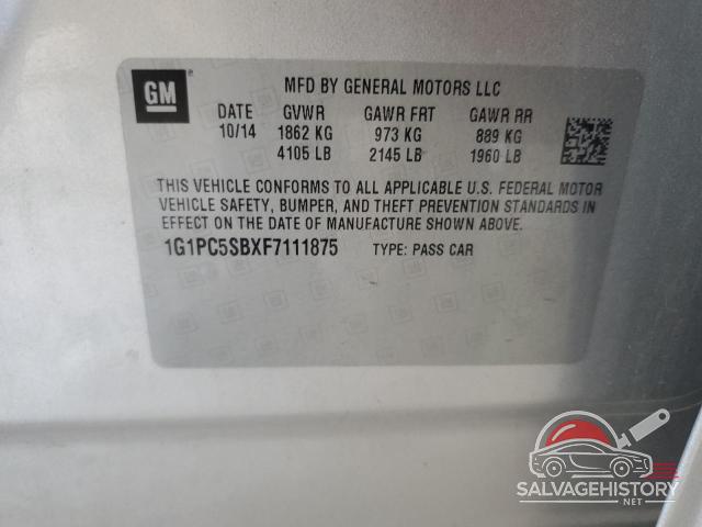 1G1PC5SBXF7111875 2015 CHEVROLET CRUZE photo no. 12