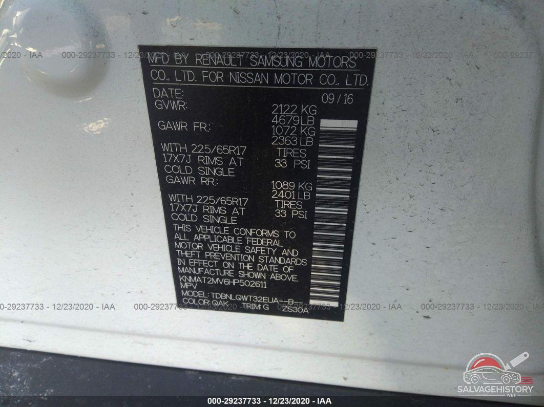 KNMAT2MV6HP502611 2017 NISSAN ROGUE photo no. 9
