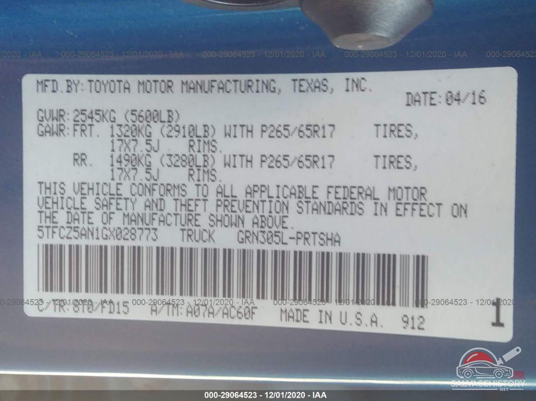 5TFCZ5AN1GX028773 2016 TOYOTA TACOMA photo no. 9