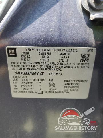 2GNALAEK4E6151831 2014 CHEVROLET EQUINOX photo no. 13