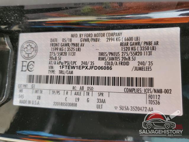1FTEW1EPXJFD06086 2018 FORD F-150 photo no. 12