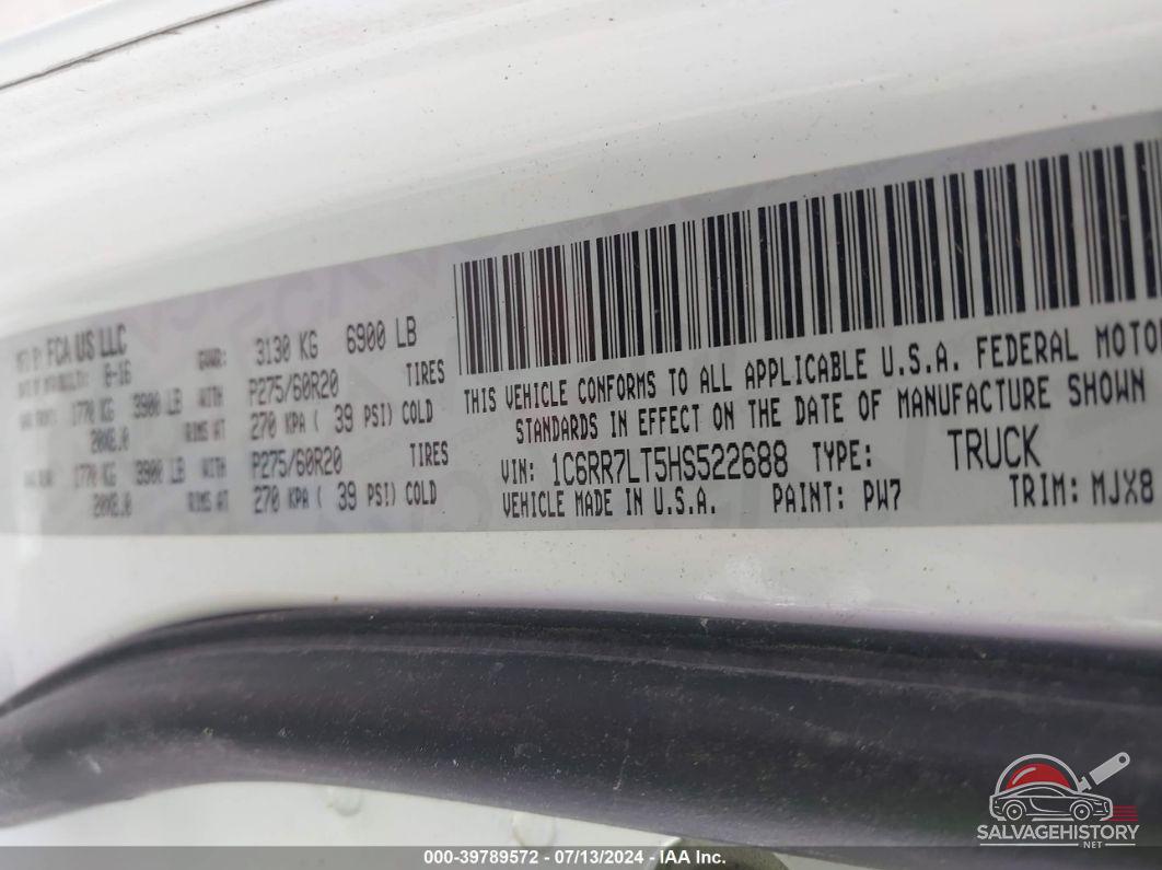 1C6RR7LT5HS522688 2017 RAM 1500 photo no. 9
