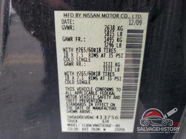 1N6AD0EV0AC413756 2010 NISSAN FRONTIER photo no. 12